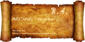 Máthé Aranka névjegykártya