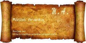 Máthé Aranka névjegykártya