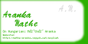 aranka mathe business card